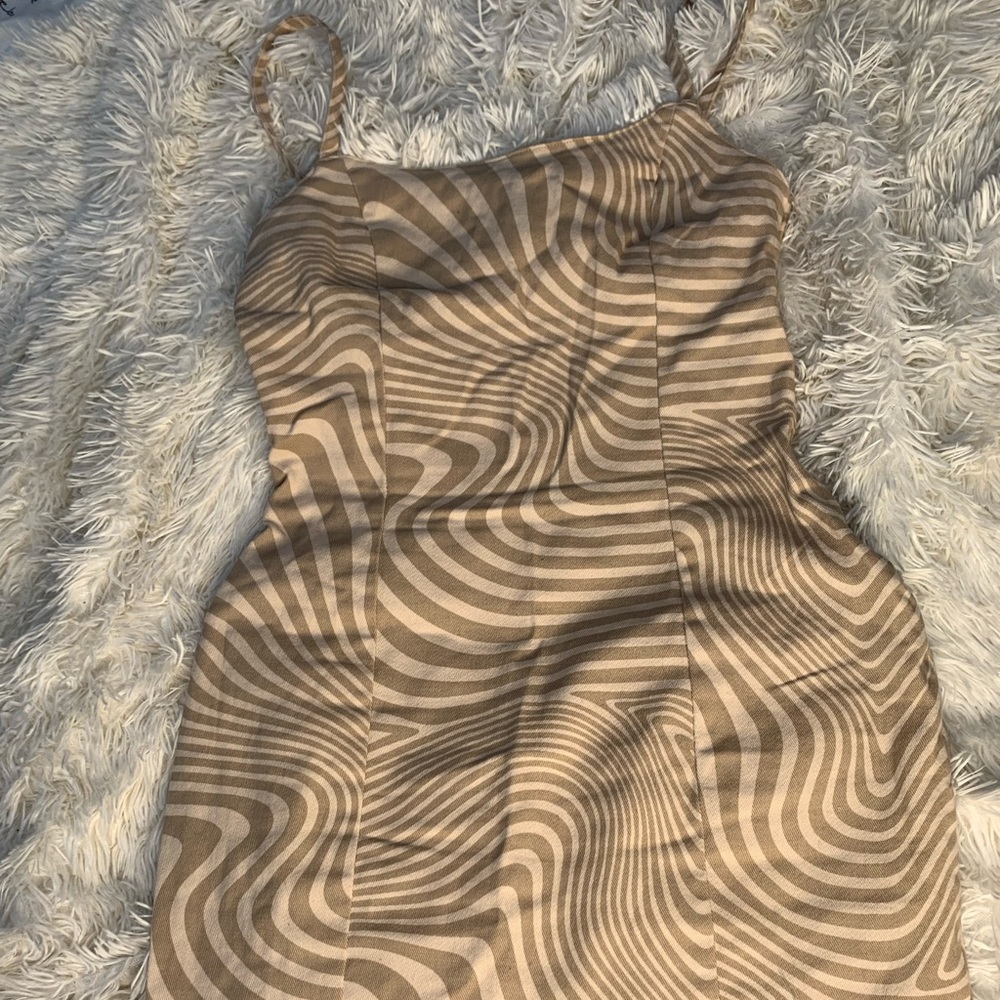 Beautiful mini tan denim dress